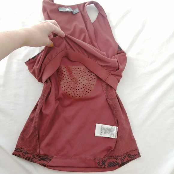 Adidas by Stella McCartney Run Leo 1/4 Zip Tank with Mesh Sides Vent Back Medium - Picture 11 of 14